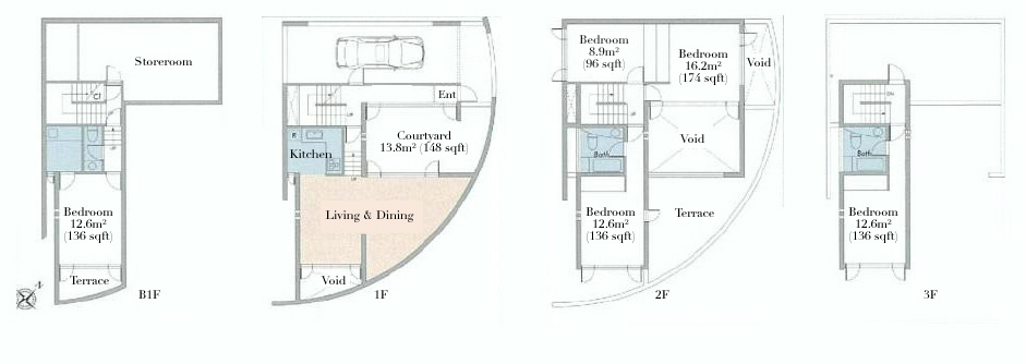 Tadao Ando House Meguro Aobadai Floor Plan